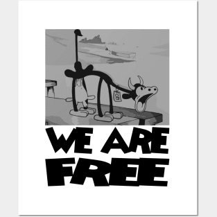 Steamboat Willie. We Are Free - 2 Posters and Art